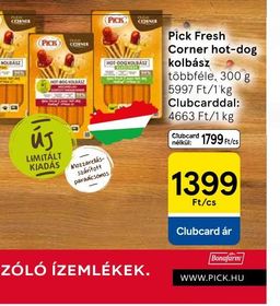 Pick Fresh Corner hot-dog kolbász – Tesco