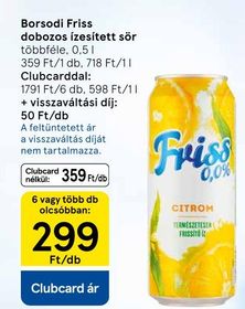 Borsodi Friss dobozos ízesített sör – Tesco