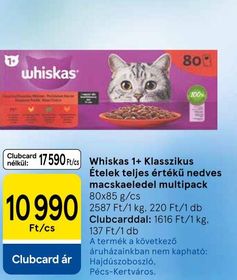 Whiskas 1+ Klasszikus Ételek teljes értékű nedves macskaeledel multipack – Tesco
