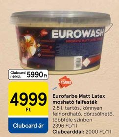 Eurofarbe Matt Latex mosható falfesték – Tesco