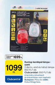 Dunlop kerékpárlámpa-szett – Tesco