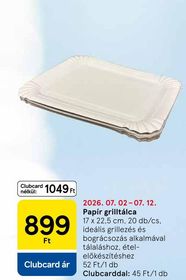 Papír grilltálca – Tesco