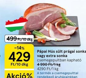 Pápai Hús sült prágai sonka vagy extra sonka – Tesco