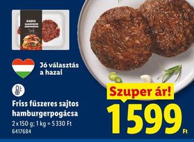 Friss fűszeres sajtos hamburgerpogácsa – Lidl