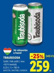 TRAUBISODA Szőlő / kék szőlő / zero – Lidl