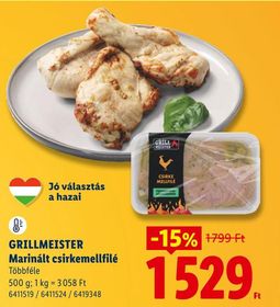 GRILLMEISTER Marinált csirkemellfilé – Lidl