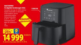 MASTERPRO XL digitális forrólevegős fritőz – Lidl