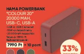 Hama HAMA POWERBANK "COLOUR 20" 20000 MAH, USB-C, USB-A – Ecofamily